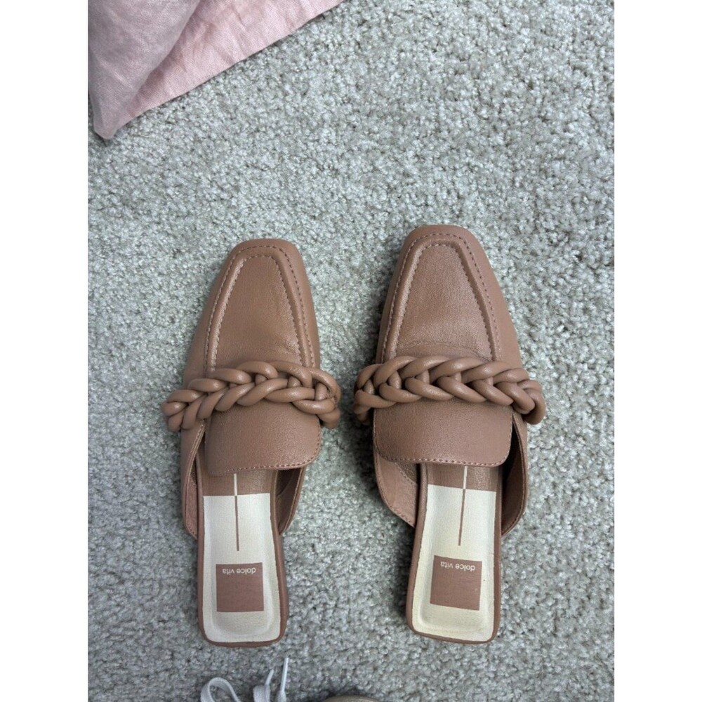 Dolce Vita Givony Braided Loafer Mules - Tan/Cafe - Size 7.5